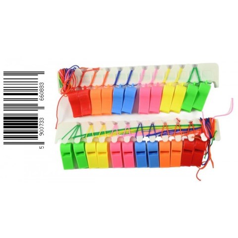 Brelok plastikowy Gwizdek 6 cm mix kolorów op.12 szt. MIDEX D44204