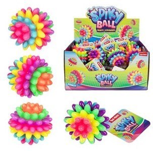PILKA SENSORYCZNA WESOLY SPIKY 7,5CM MIX3 DISP24