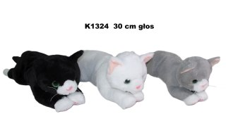 PLUSZAK KOT Z GLOSEM 30CM LEZACY SA
