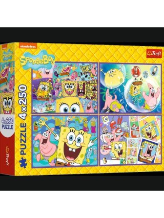 PUZZLE 4X250EL TREFL SZALONY SWIAT SPONGE BOBA6