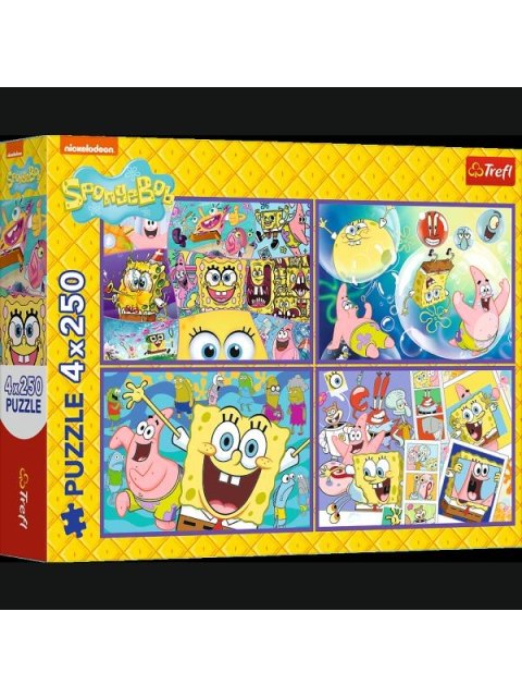 PUZZLE 4X250EL TREFL SZALONY SWIAT SPONGE BOBA6