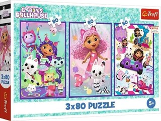 Puzzle 3x80 elementów Kolorowe Dni Gabby TREFL 34882 TR