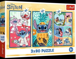 Puzzle 3x80el Świat Stitcha TREFL 34885 TR
