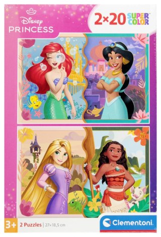 Puzzle Clementoni 2x20 elementów Super Color Princes 24092