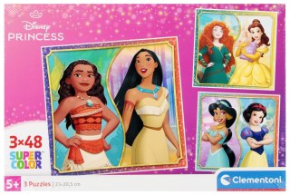 Puzzle Clementoni 3x48 elementów Super Kolor Princes 25064