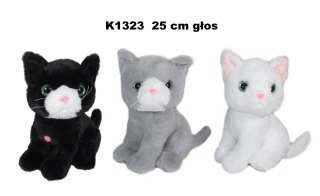 PLUSZAK KOT Z GLOSEM 25CM SIEDZACY SA