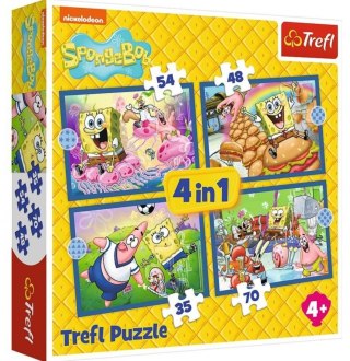 Puzzle 4w1 Podwodne życie SpongeBoba TREFL 34674 TREF