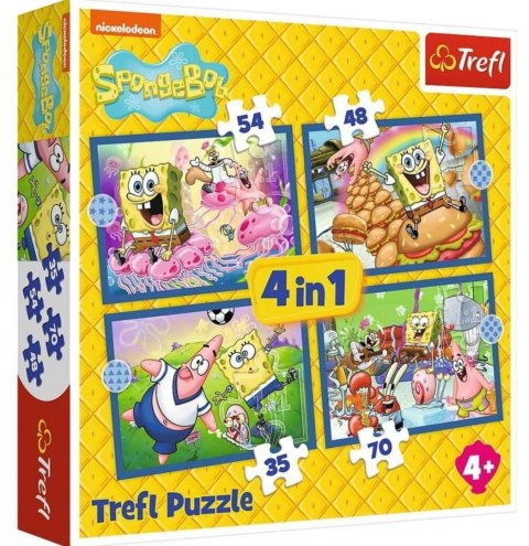 Puzzle 4w1 Podwodne życie SpongeBoba TREFL 34674 TREF