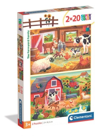Puzzle Clementoni 2X20 Elementów Super Kolor Farmyard 24818