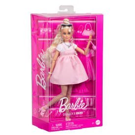 Barbie Deluxe Style Lalka w stroju w stylu Barbiecore, blond włosy z koczkiem