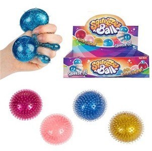 FUN Antystresowa Piłeczka z wypustkami Glitter 8 cm 4 wzory