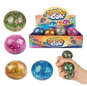 FUN Piłeczka Antystresowa Night z brokatowym żelem 6 cm 4 wzory