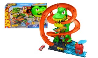Hot Wheels Zakręcony tor Remiza T-rexa Zestaw JBM73 WB2