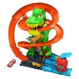 Hot Wheels Zakręcony tor Remiza T-rexa Zestaw JBM73 WB2