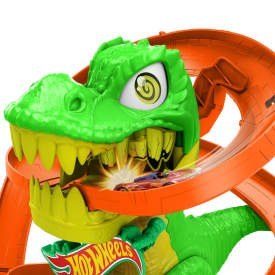 Hot Wheels Zakręcony tor Remiza T-rexa Zestaw JBM73 WB2