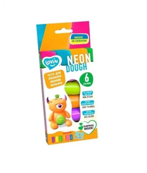 Masa plastyczna Neon 6 kolorów z akcesoriami MAKSIK OKT6518