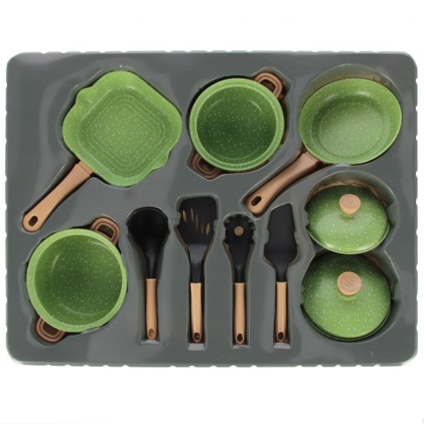 Naczynia kuchenne metalowe zielone MEGA CREATIVE 568596