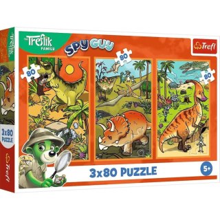 Puzzle 3x80 el Trefliki w świecie Dino TREFL 34888 TR
