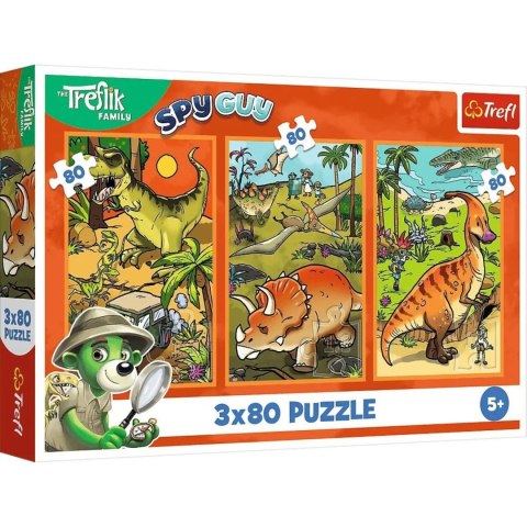 Puzzle 3x80 el Trefliki w świecie Dino TREFL 34888 TR