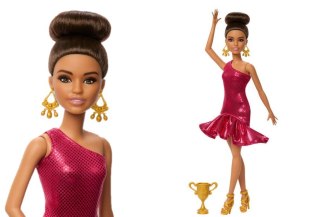 Barbie Tancerka Lalka modowa z brązowymi włosami upiętymi w kok JFR09