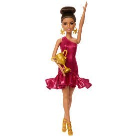 Barbie Tancerka Lalka modowa z brązowymi włosami upiętymi w kok JFR09