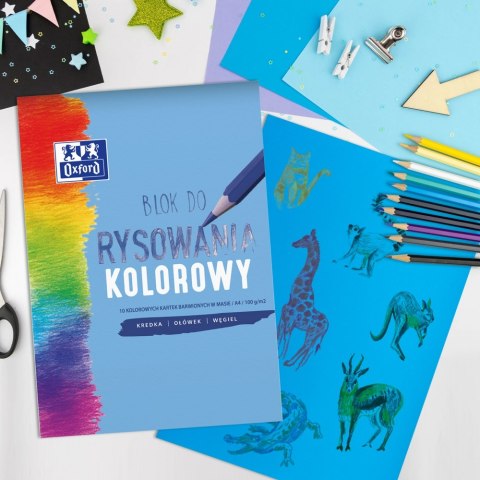 Blok Rysunkowy A4 Oxford 10 kartek, kolorowy