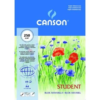 Blok do akwareli A4 250 g 10 arkuszy Student fakturowany CANSON 200005506