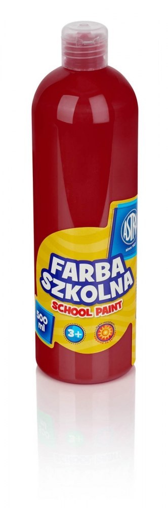 Farby szkolne w butelce 500 ml czerwony ciemny ASTRA 301217005