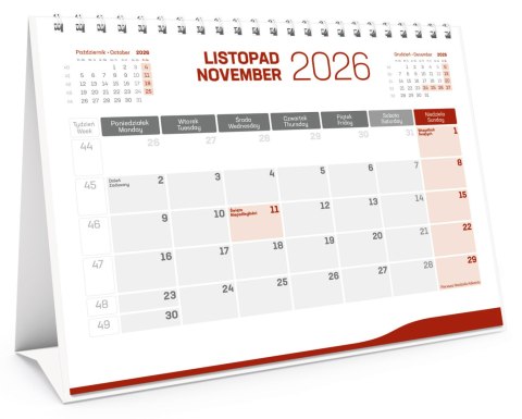 KALENDARZ BIURKOWY STOJACY MIESIECZNY NR KAT. KB034B