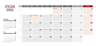 KALENDARZ BIURKOWY Z NOTESEM MIESIĘCZNY SPIRALOWANY NR KAT. KB054B GRANAT