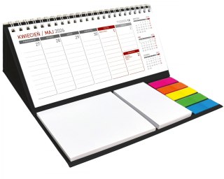 KALENDARZ BIURKOWY Z NOTESEM TYGODNIOWY SPIRALOWANY NR KAT. KB044B CZARNY