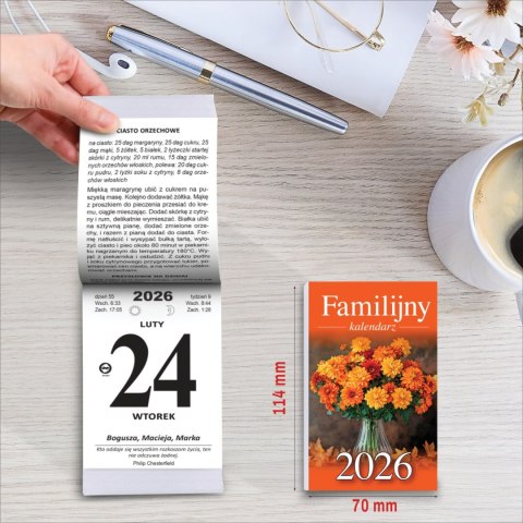 KALENDARZ ZDZIERAK 70X114 FAMILIJNY OP