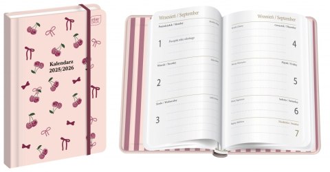 Kalendarz szkolny A6 192 oprawa twarda Cherries Interdruk
