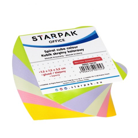 Kubik skrętny 75x75x35 kolorowy STARPAK 154143