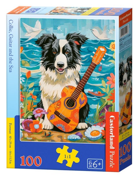 Puzzle 100 el. Collie, Guitar and the Sea CASTORLAND B-111268