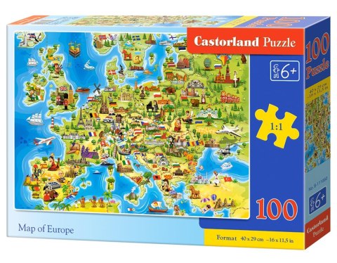 Puzzle 100 elementów Map of Europe CASTORLAND B-111060