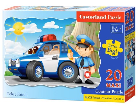 Puzzle 20 Maxi podłogowe, konturowe Police Patrol-M CASTORLAND C-02252