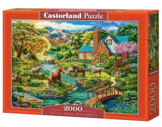 Puzzle 2000 el. Idyllic House with Horses CASTORLAND C-200931