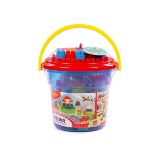 Klocki 68el Budowniczy maxi w wiaderku niebieskie POLESIE 24392 WADP
