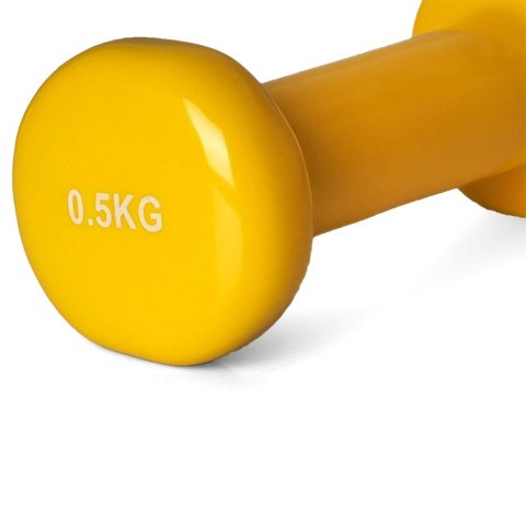 Hantel winylowy Profit 0,5 kg żółty DK 4102 Hantel winylowy Profit 0,5 kg żółty DK 4102