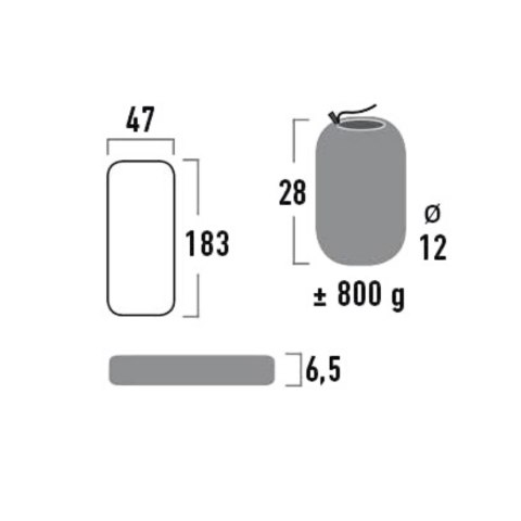 Materac High Peak Texas 185x47x6,5cm ciemnoszary 41003