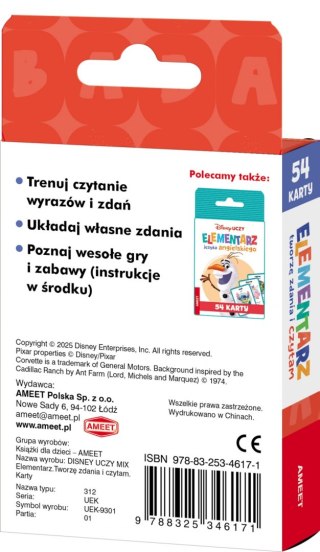 DISNEY UCZY MIX. Elementarz. Tworzę zdania i czytam. Karty