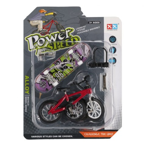 Deskorolka do skręcania plus rower metalowa z akcesoriami mix MEGA CREATIVE
