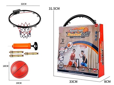 Koszykówka zestaw z obręczą, piłką i pompką
