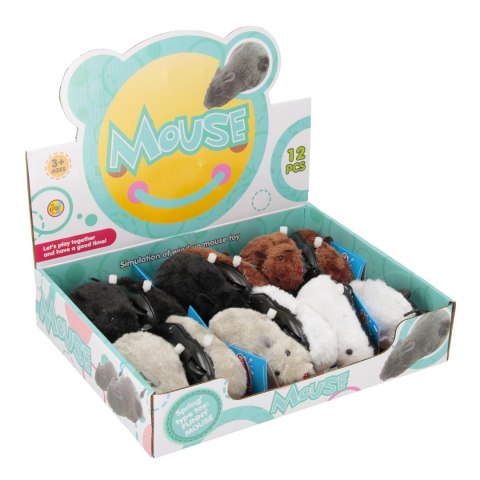 Zabawka nakręcana Mysz pluszowa 17cm mix MEGA CREATIVE 572064