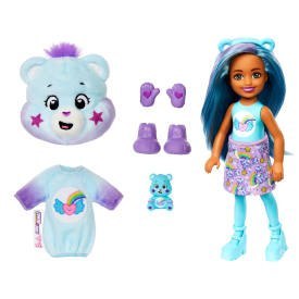 Barbie Cutie Reveal Chelsea Lalka Troskliwe Misie Seria 2 Zestaw z małą lalką w kostiumie