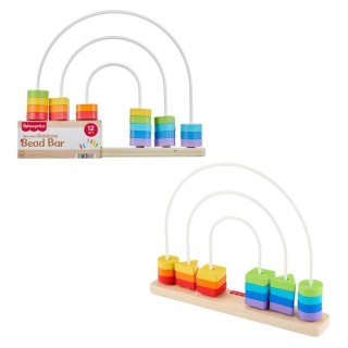 Fisher-Price Tęcza Drewniane koraliki Kształty do przesuwania