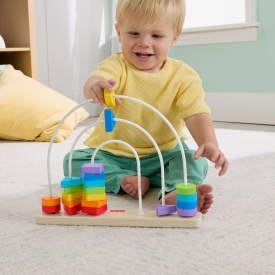 Fisher-Price Tęcza Drewniane koraliki Kształty do przesuwania