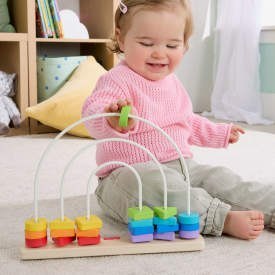 Fisher-Price Tęcza Drewniane koraliki Kształty do przesuwania