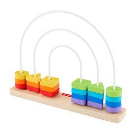 Fisher-Price Tęcza Drewniane koraliki Kształty do przesuwania